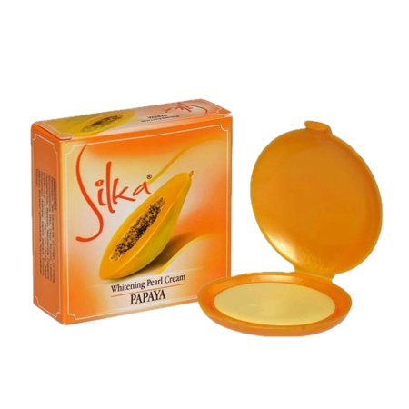 Silka Crème Perle à la Papaye 6 g – boîtier ouvert et sa boîte
