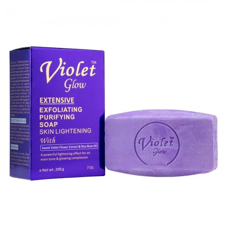 Violet Glow Savon Exfoliant Purifiant 200 g