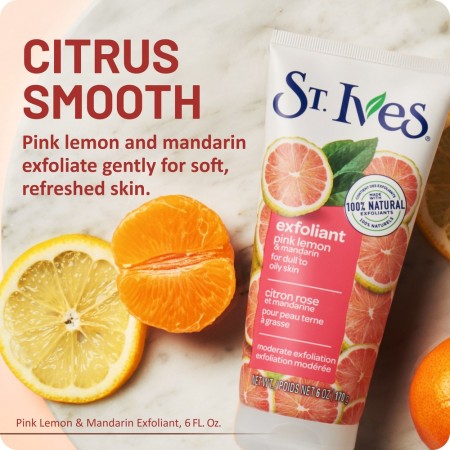 St. Ives Gommage Visage Éclat Citron Rose & Mandarine