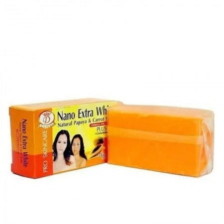 Nano Extra White – Savon Papaye & Carotte – savon et emballage