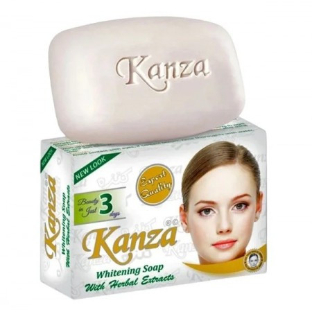 Kanza – Savon Éclaircissant 85 g – savon posé sur son emballage