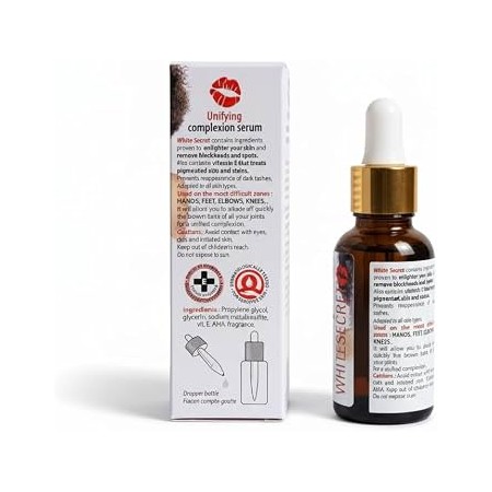 White Secret Sérum Éclaircissant 30 ml – flacon et emballage vue de dos