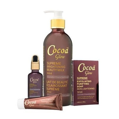 Cocoa Glow Kit Éclaircissant Suprême 4 Produits – les 4 produits du kit